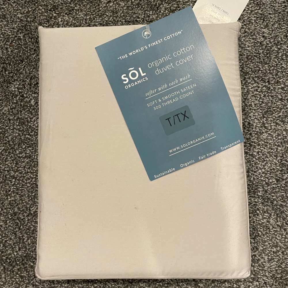 Organic SOL brand twin comforter duvet cover